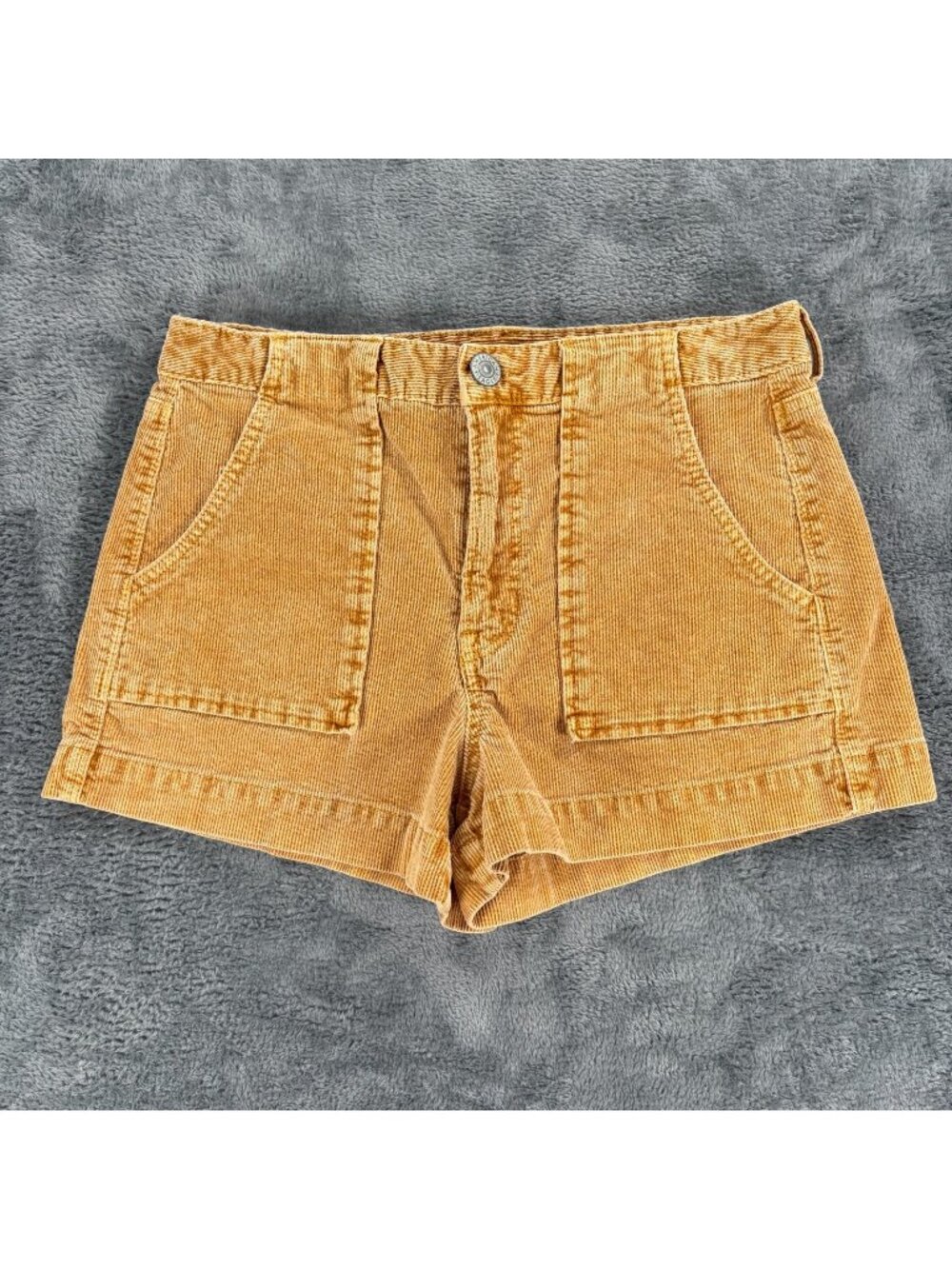 American Eagle Womens Shorts 4 (29x2) Mustard Yellow Corduroy High Rise Stretch